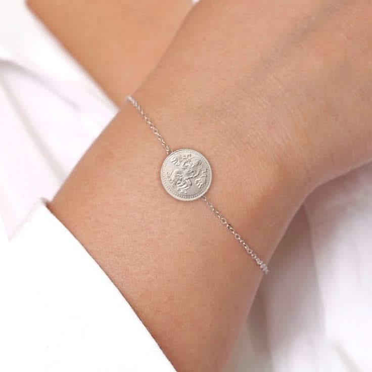 Pure 999 Silver Lakshmi Coin bracelet