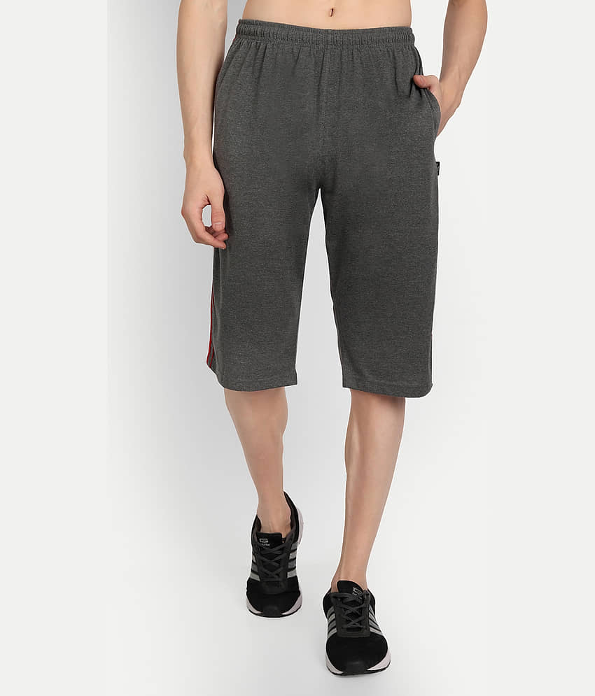 Zeffit - Charcoal Cotton Blend Men's Three-Fourths ( Pack of 1 )