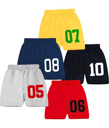 Neduvel Pack of 5 Cotton Shorts For Boys ( Multicolor 3 )
