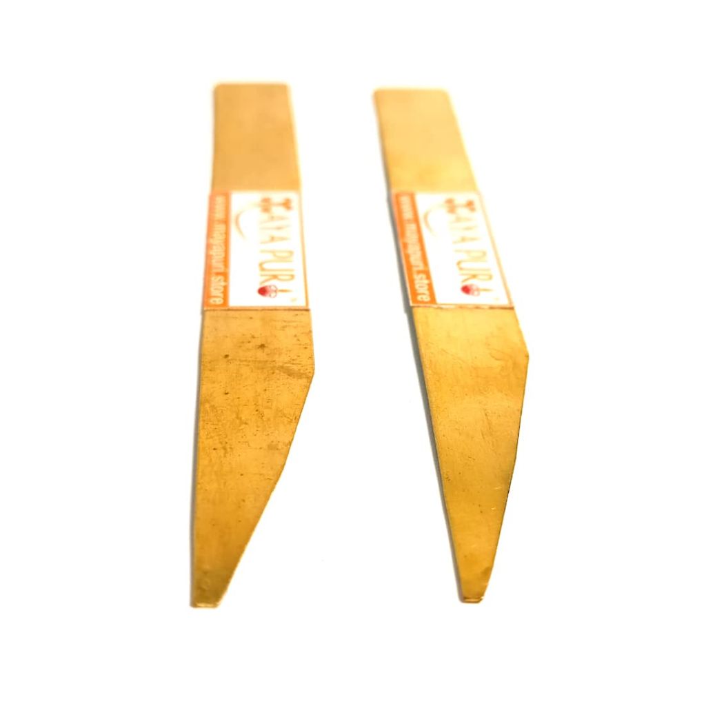 MAYAPURI Traditional Brass Vaishnava Tilak Stick/Tilak Mold/Tika Stamp (2pcs) - Pooja Needs | Buy online on ZillyBuy