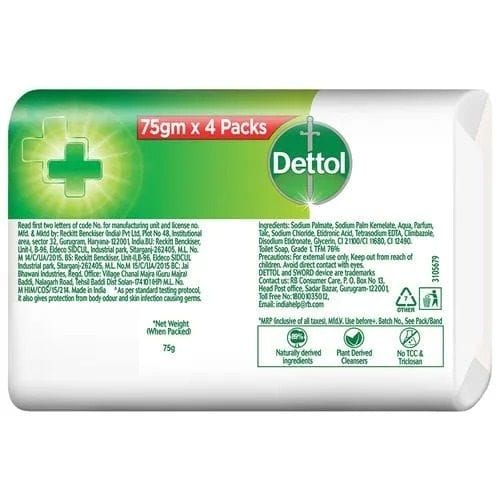 Dettol Original Germ Protection Bathing Soap, 75 gm Each - Buy 3 Get 1 Free