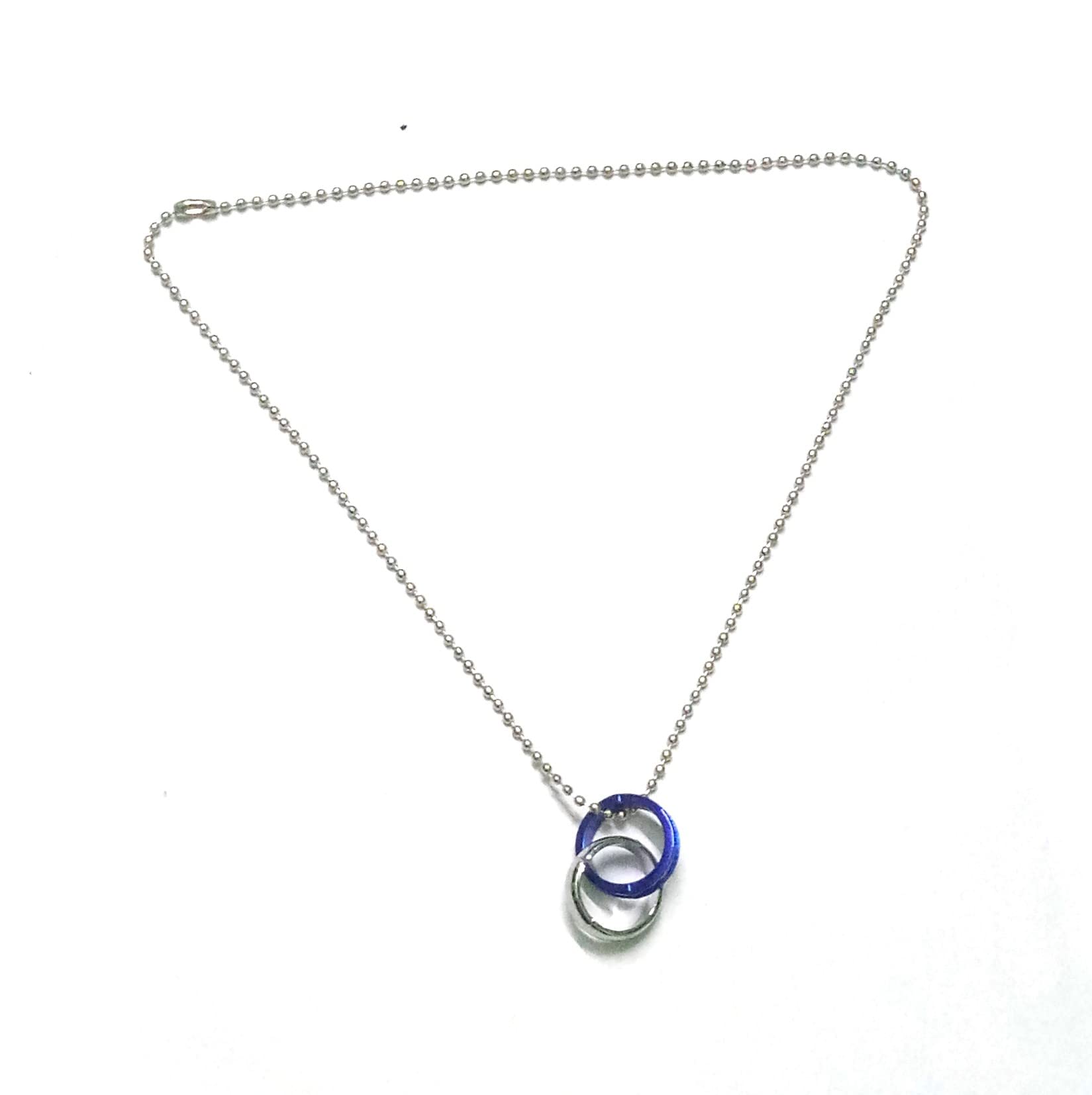 Nawani Dubble Ring Type Necklace Locket with Ball Chain for Men and Women.