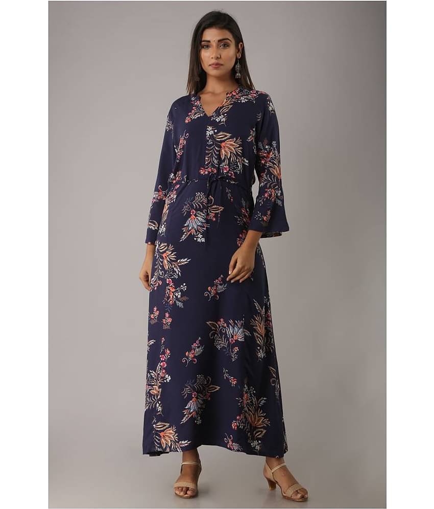 MAUKA Purple Rayon A-line Kurti