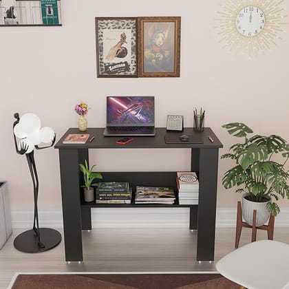 Spyder Craft Genesis Engineered Wood Office Desk / Study Table – White (Black)