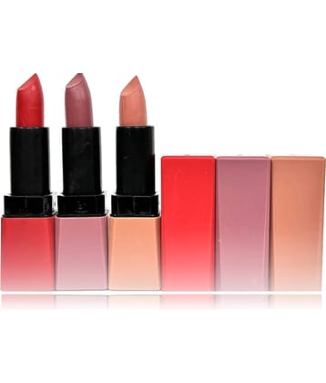 Blushis Hot Lips Liquid Matte Lipsticks Next To Nude, Red Twist,Light Nude (Pack of 3) 8g