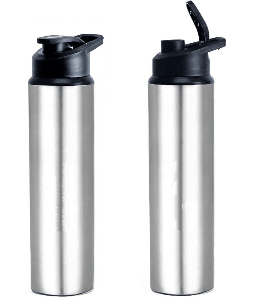 ATROCK Sipper Bottle Silver Water Bottle 900 mL ( Set of 2 )