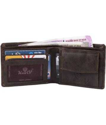 Keviv Leather Solid Men's Regular Wallet With 4 Slots For Card ( Brown , Pack of 1 )