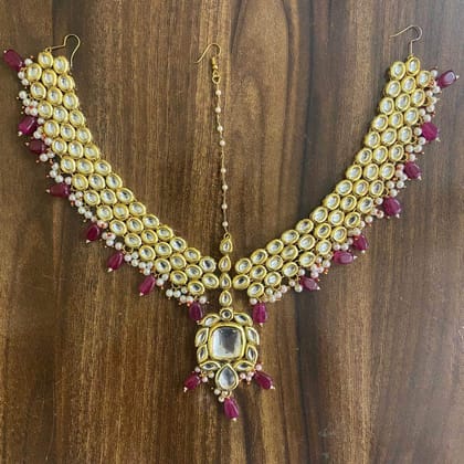 ZEVAR I Kundan-Studded & Pearl Beaded Handcrafted Matha Patti