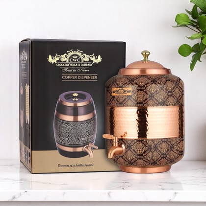 Pure Copper Dispenser Meena Finish Designer 14 Litres-Blue