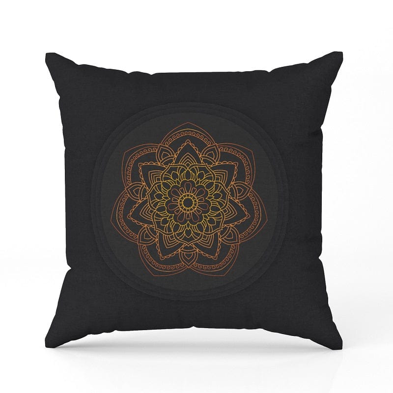 Line Mandala 01-Velvet Cushion / 16x16 / without