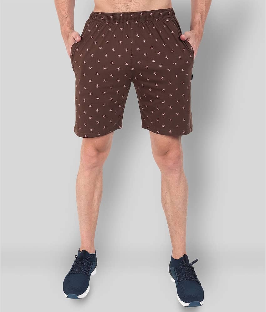 Zeffit - Brown Cotton Blend Men's Shorts ( Pack of 1 )