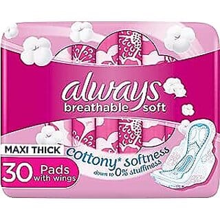 Always Breathable Soft Maxi Thick Large Sanitary Pads with Wing 30pcs