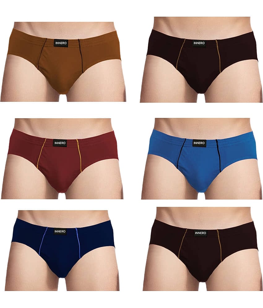 INNERO Pack of 6 Cotton Briefs For Men's ( Multicolor )