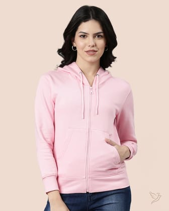 Zipper Hoodies - Light Pink-XL / Light Pink