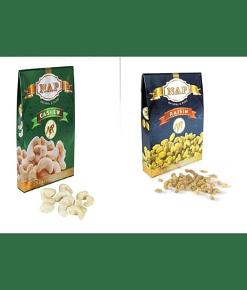 NAP PREMIUM QUALITY PLAIN CASHEW (250 g) & KISHMISH/RAISIN (250g)