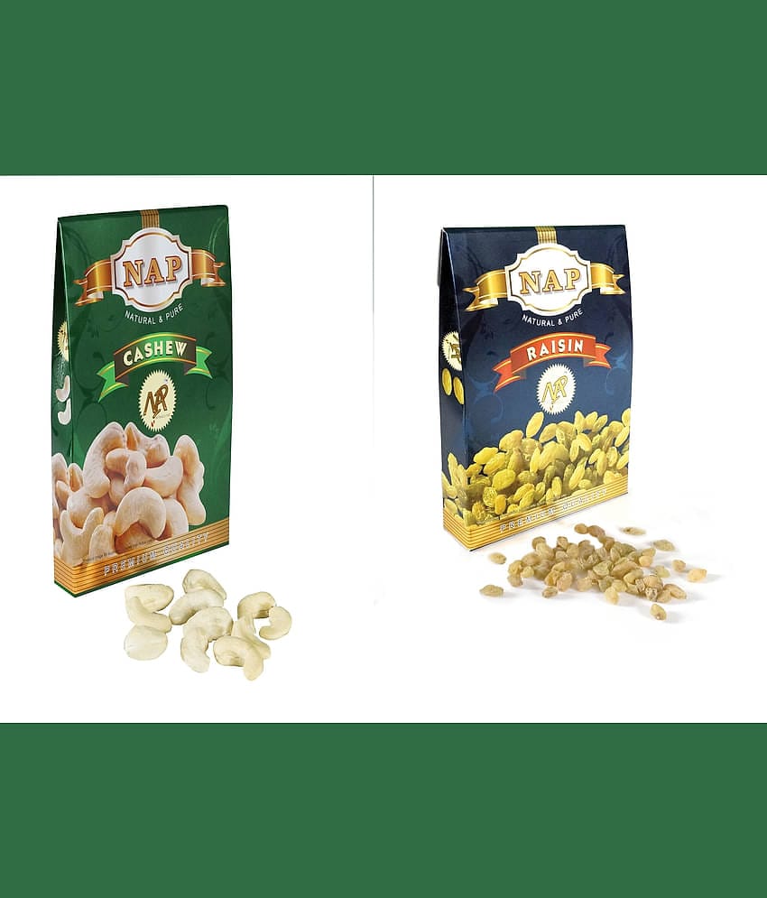 NAP PREMIUM QUALITY PLAIN CASHEW (250 g) & KISHMISH/RAISIN (250g)