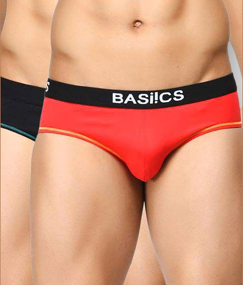 BASIICS By La Intimo Pack of 2 Cotton Briefs For Men's ( Multicolor )