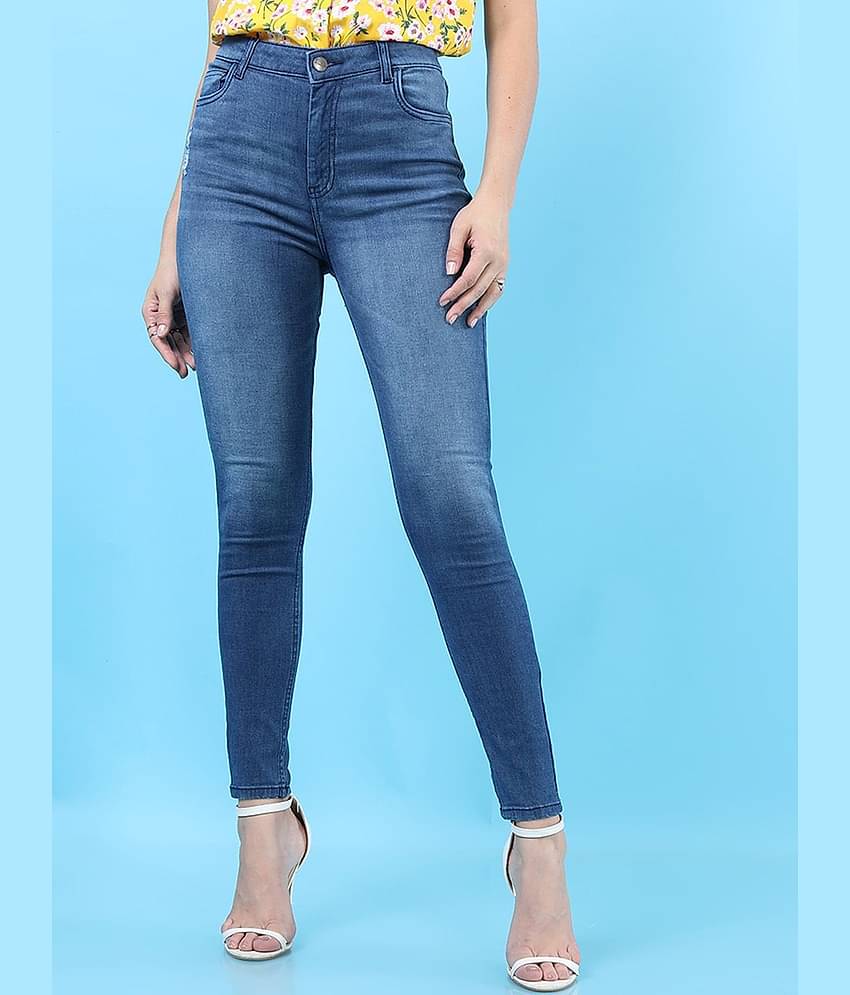 Freehand - Blue Cotton Blend Skinny Fit Women's Jeans ( Pack of 1 )