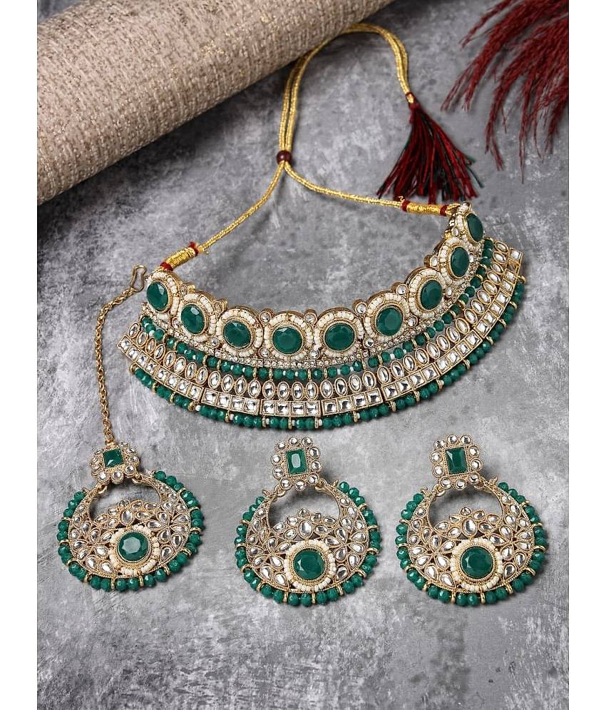 Sukkhi Green Alloy Necklace Set ( Pack of 1 )