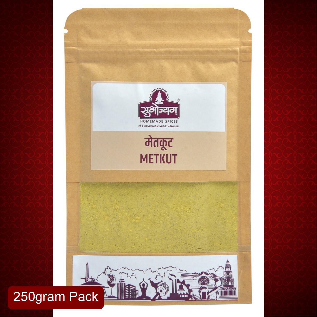 Subhojyam Metkut (250g) | Traditional Roasted Lentil & Spice Blend | Authentic Maharashtrian Seasoning