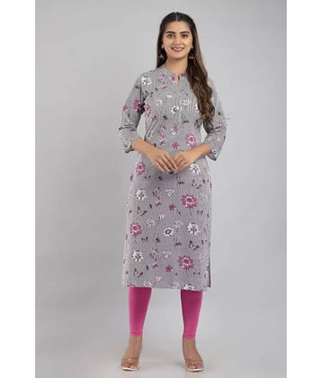 MAUKA - White Rayon Women's Straight Kurti ( Pack of 1 )