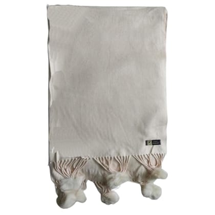 VOICI France Women's Casual Soft and Warm Woolen Muffler cream off whire color super big size - Gray