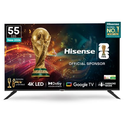 Hisense 139 cm (55 inches) E6S Series 4K Ultra HD Smart LED Google TV 55E6S Hisense 139 cm (55 inches) E6S Series 4K Ultra HD Smart LED Google TV 55E6S - black / 55 inches Hisense 139 cm (55 inches) E6S Series 4K Ultra HD Smart LED Google TV 55E6S Hisense 139 cm (55 inches) E6S Series 4K Ultra HD Smart LED Google TV 55E6S - black / 55 inches