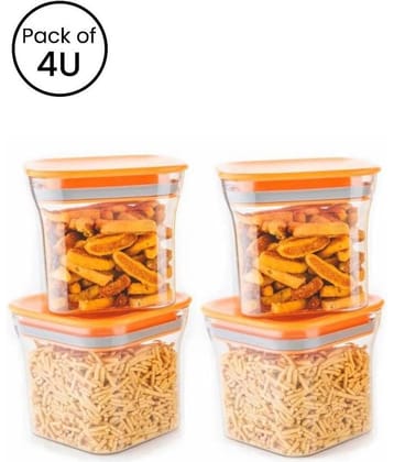 iview kitchenware Multipurpose PET Container 550ml each, Orange (4U)