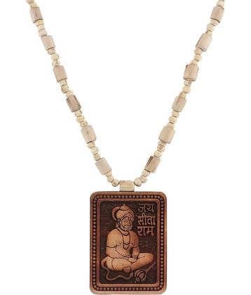 Original & Natural Wood Tulsi Kanthi Mala With Hanuman ji Jay Sita Ram Pendent
