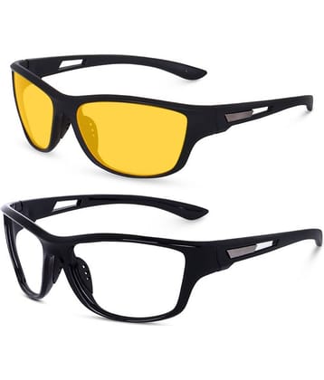 Kanny Devis - Night Vision Yellow Riding Goggles ( Pack of 2 )