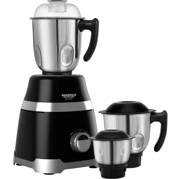 Maharaja Whiteline MX-220 Ultramax HD 1000W Mixer Grinder (3 Jars, Black, Silver)