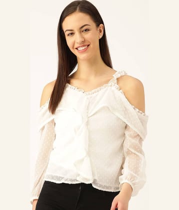 MARC LOIRE Women's Polyester Regular Top ( White )