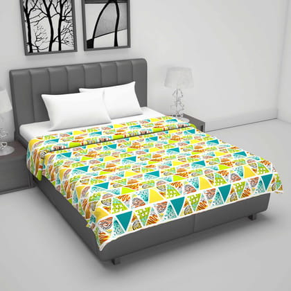 Triangle Candy Print 144 TC 100% Cotton Lightweight Dohar for Double Bed-Double / Multicolor / PR_5011-DD