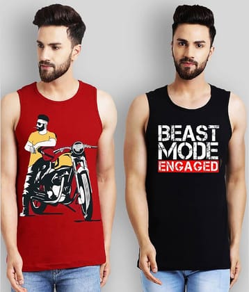 Leotude Pack of 2 Cotton Regular Fit Men's T-Shirt ( Multicolor )