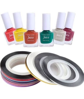 Looks United - Multi Glossy Nail Polish ( Pack of 6 )