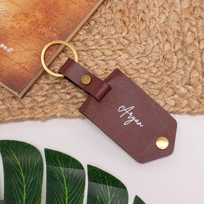 PERSONALISED FLIP PHOTO KEYCHAIN - MAROON-Maroon
