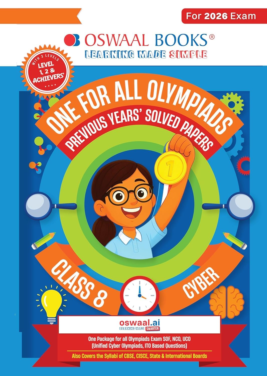 OSWAAL ONE FOR ALL OLYMPIADS CYBER CLASS 8 FOR 2026 EXAMS || With Sample Practice Papers || -OSOLCY8