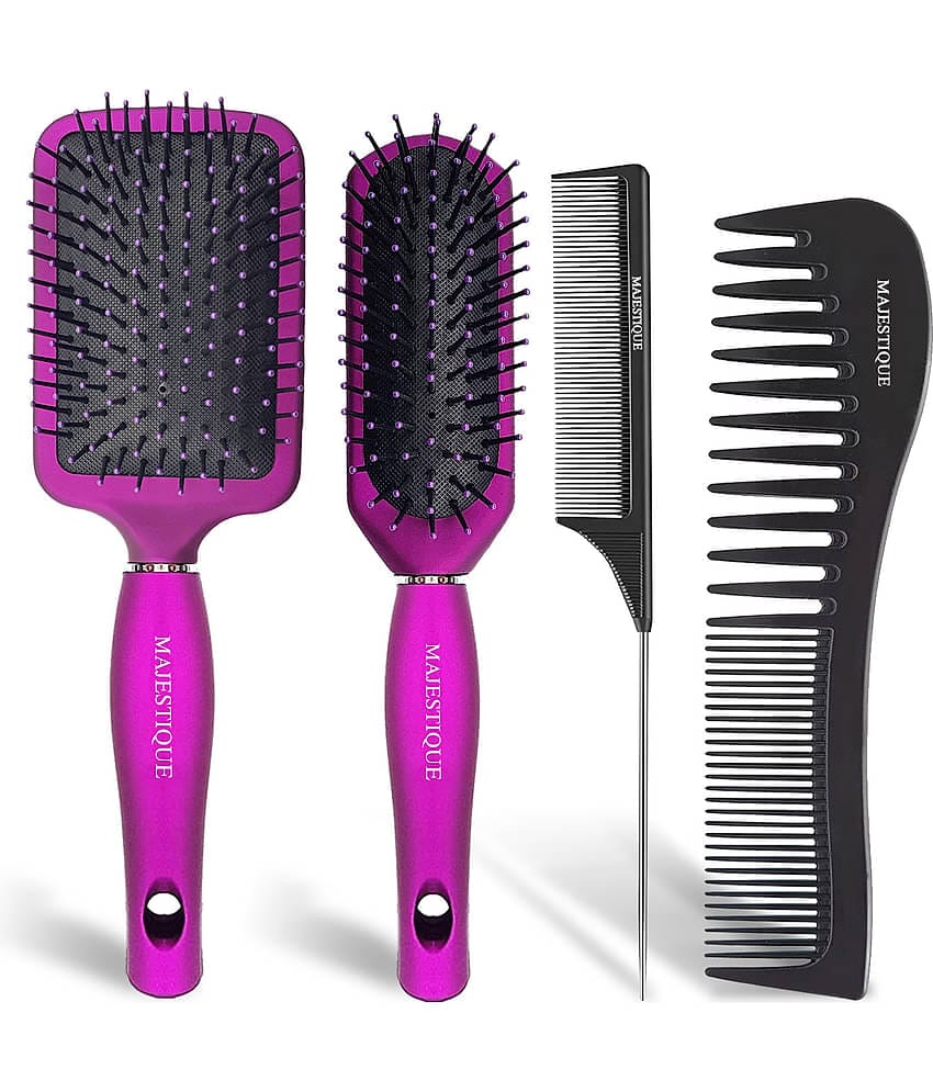 Majestique Purple Series Style Enhancer Hair Brush for Shaping & Defining for women and Men - 4Pcs