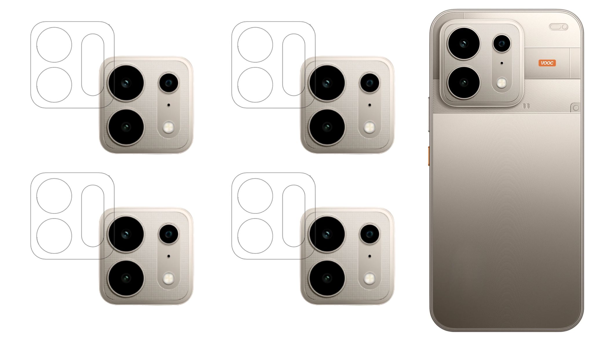 ISAAK Back Camera Lens Protector compatible for Realme P4s (Pack of 4)
