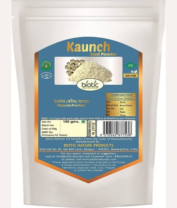 Biotic Kaunch Seed Powder (Mucuna Pruriens) Kaunch Beej Powder 100gm
