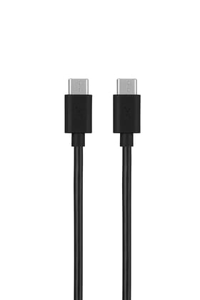 FLiX (Beetel) USB Type C to Type C PVC Data Sync & 18W PD Smartphone Fast Charging Cable, Made in India, 480Mbps Data Sync, Solid Cable, 1.2 Meter Long USB Cable for Type C Devices Black XCD-C201
