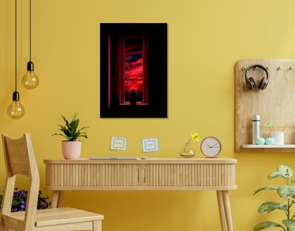 "THE RED WINDOW"- Shiny & Sturdy Metallic Poster  Art That Pops & Sticks-A3