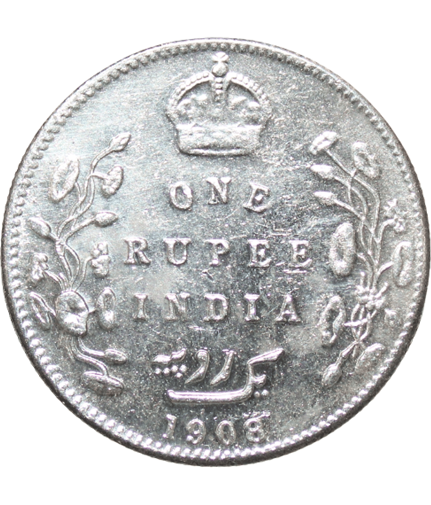 1 Rupee 1908 Edward VII Silverplated Fancy Rare Coin - Only for Collection Purpose not for resale