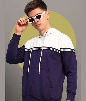 THE CASUALS Cotton Blend Hooded Men's Sweatshirt - Navy Blue ( Pack of 1 )