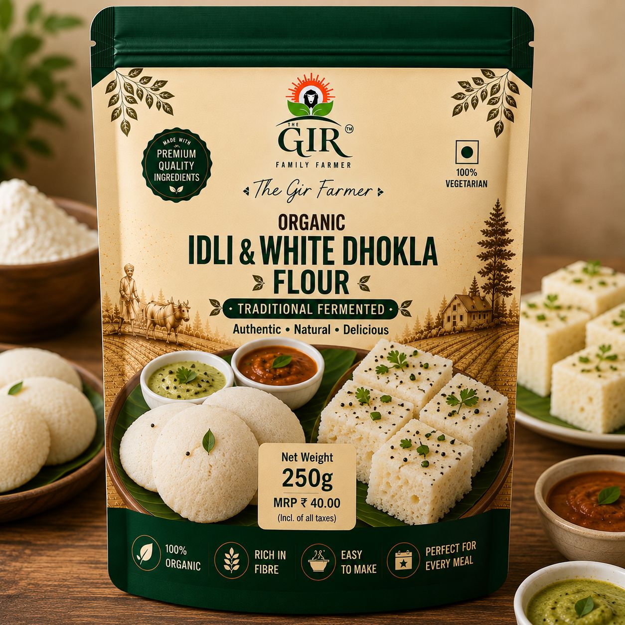 Organic Idli & White Dhokla Flour