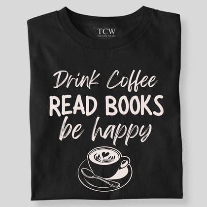 DRINK COFFEE READ MORE BOOKS (BW)-Black / S