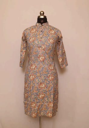 Cotton Collar Kurti With Sleeves