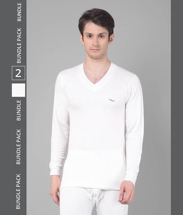 Dollar Ultra Pack of 2 Cotton Blend Thermal Tops For Men's ( Off White )