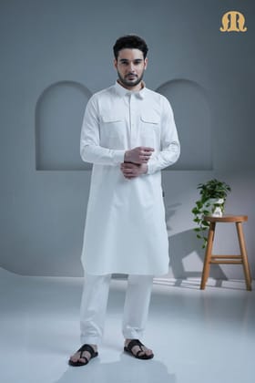 Tunban Pathani White for Men-S