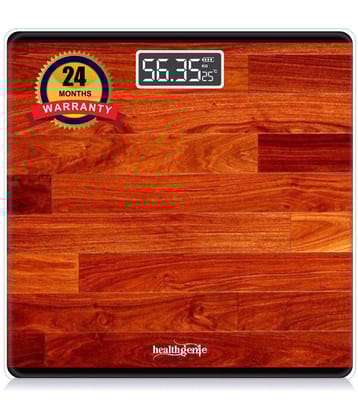 Healthgenie Digital Weight Machine Thick Tempered Glass LCD Display scale-Red Digital Weighing Scale